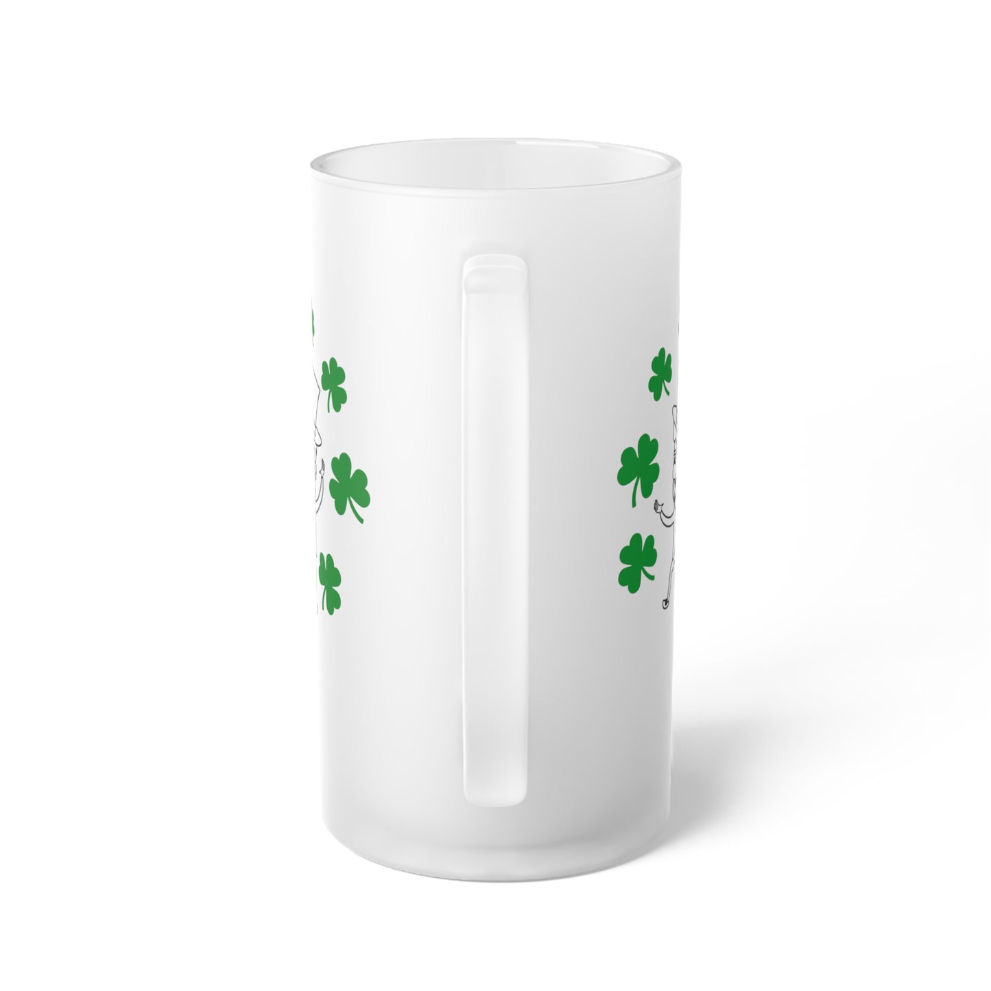 Happy Saint Patrick's Day Dancing Leprechaun 16oz Frosted Beer Mug