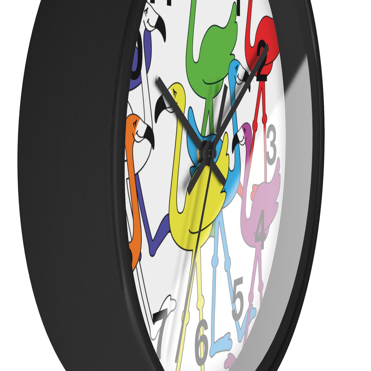 Rainbow Flamingo Club Wall Clock by Lu Lu