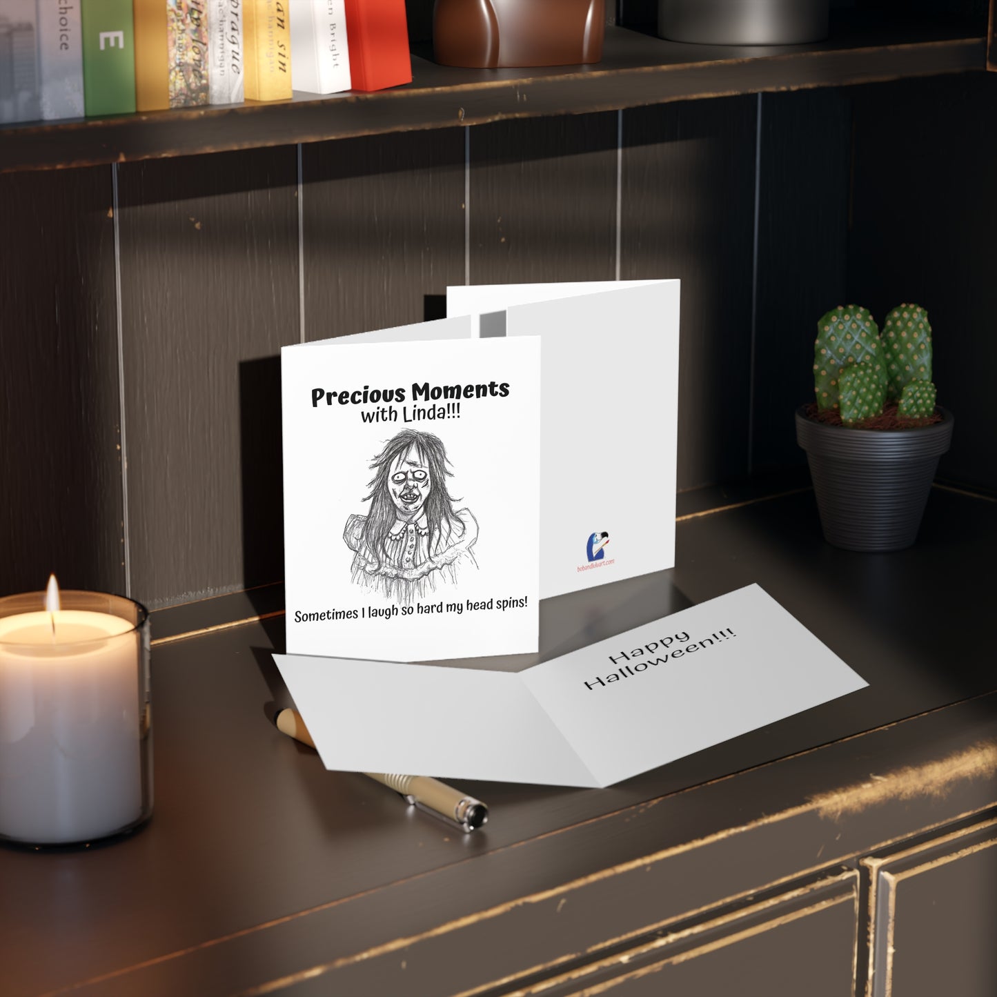 "Precious Moments with Linda" - The Happy Halloween Greeting Cards (8, 16, and 24 pcs) for all who enjoy a good head spinning!!!