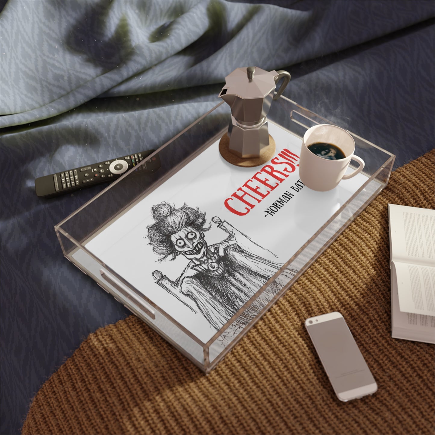 "Cheers!!!" - The "Norman Bates" Halloween Acrylic Serving Tray