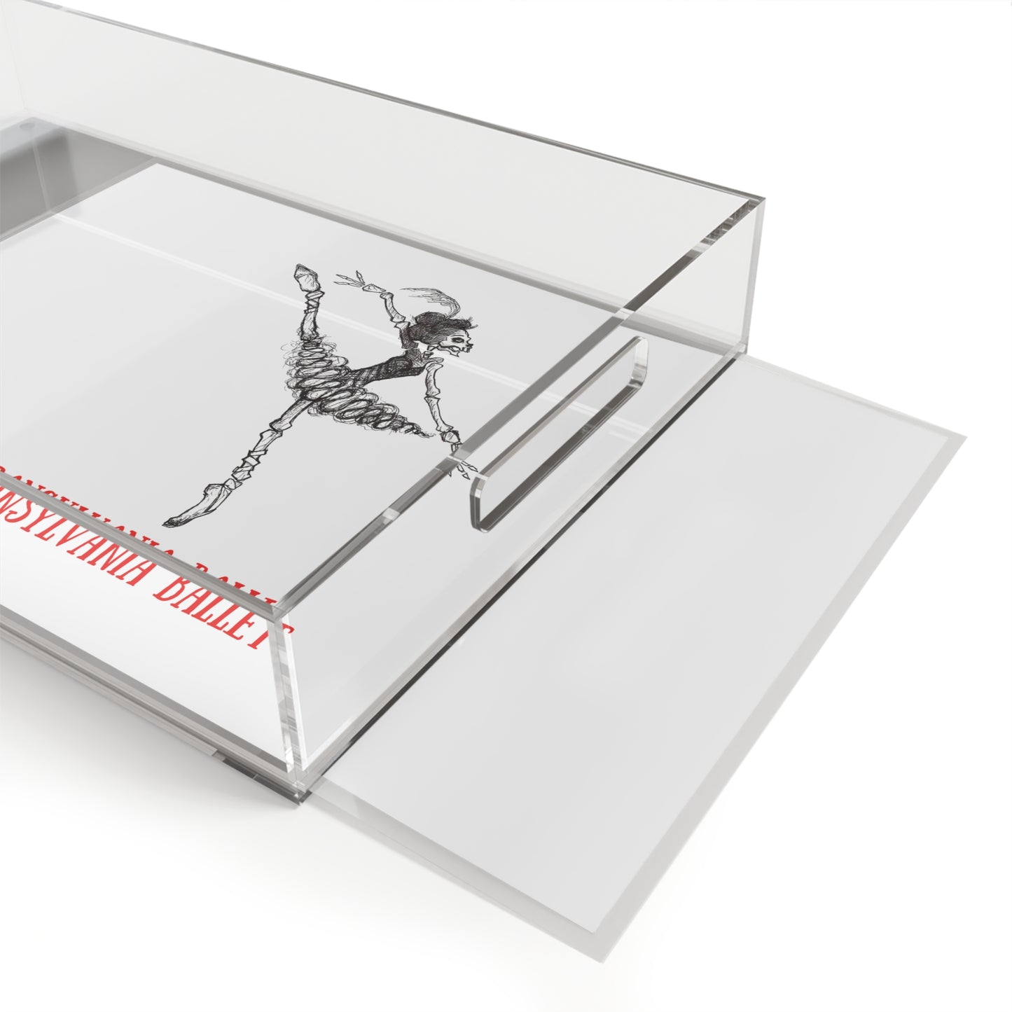 Dancing Grand Jete Skeleton Ballerina - "Transylvania Ballet" Halloween Acrylic Serving Tray