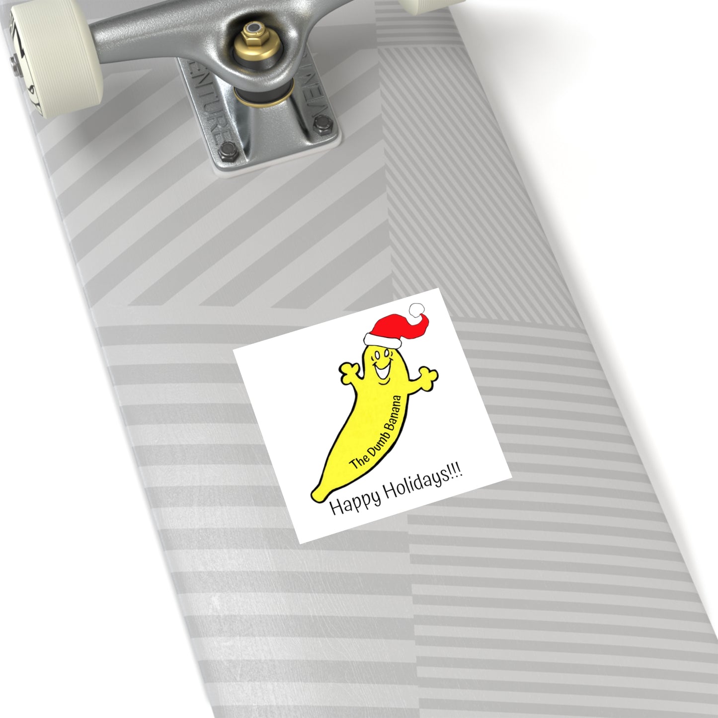 The Dumb Banana "Happy Holidays!!!" Square Kiss-Cut Christmas Sticker, Indoor & Outdoor