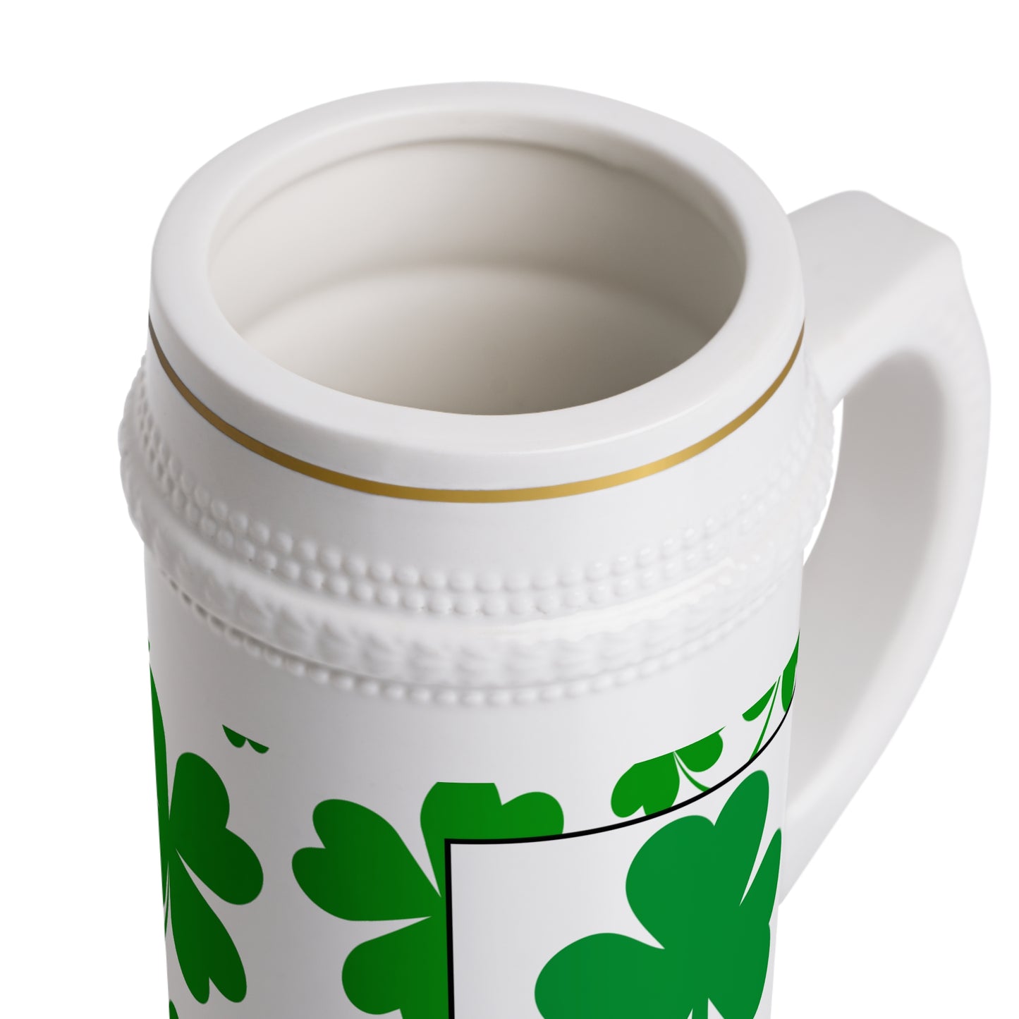 Irish Pride & Shamrocks St. Patrick's Day White Ceramic 22oz Beer Stein