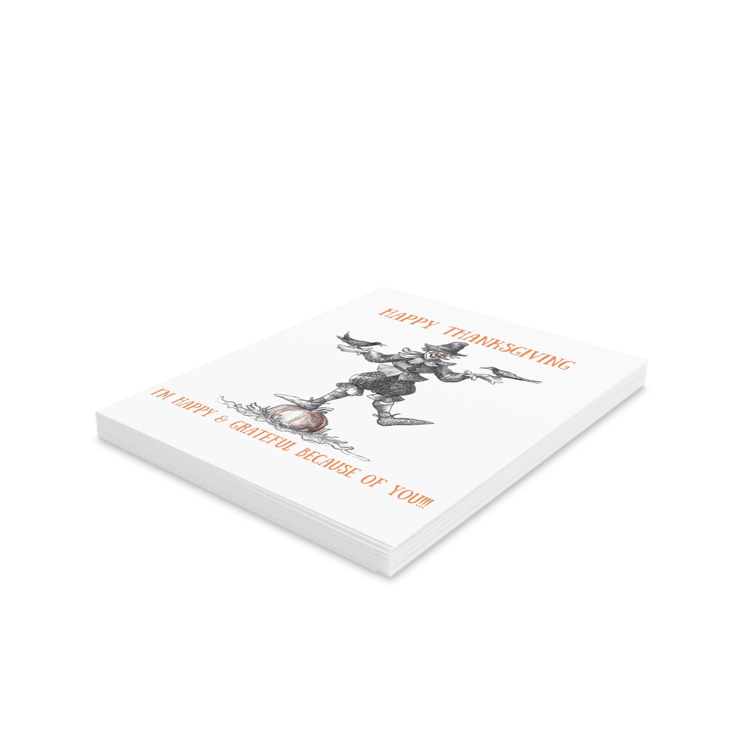 "I'm Happy & Grateful because of You!!!" Thanksgiving Holiday Greeting Cards (8, 16, and 24 pcs)