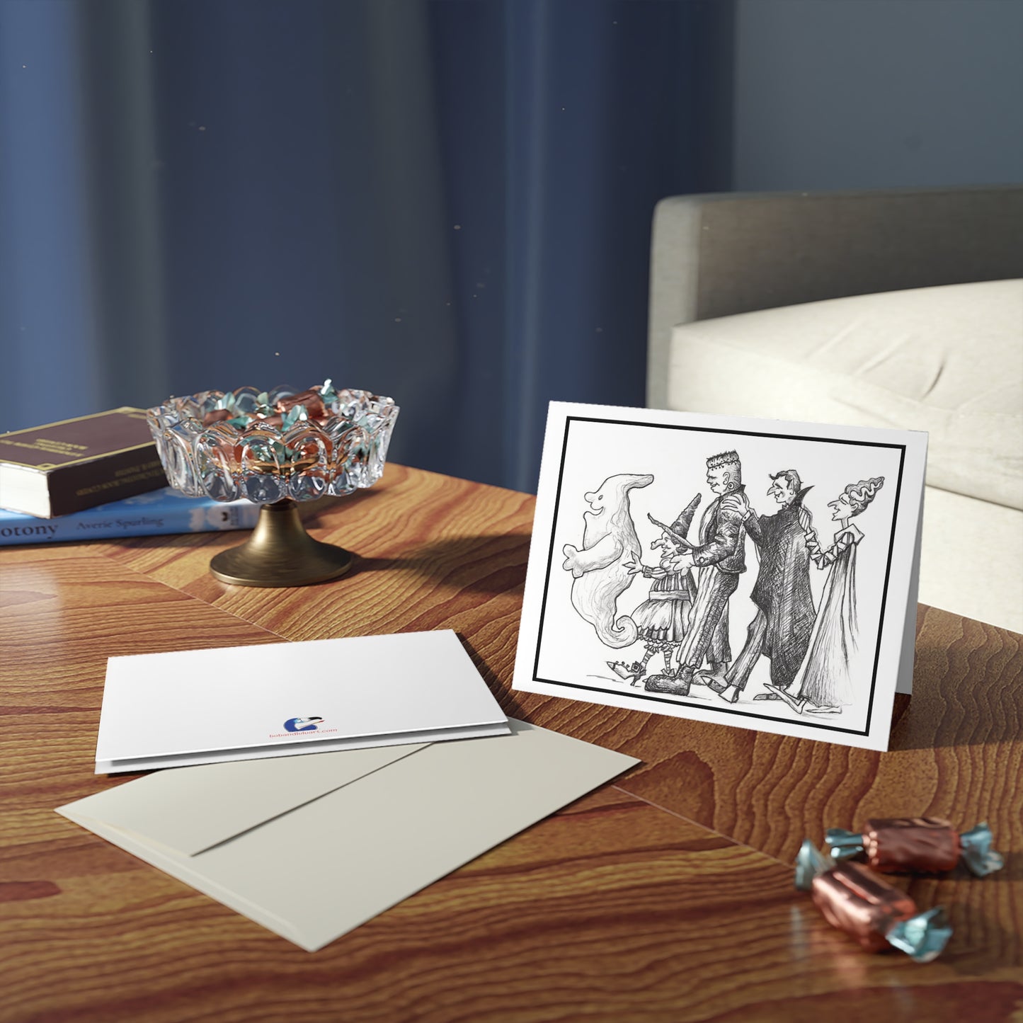 Monsters of Transylvania Happy Halloween Greeting Cards (8, 16, and 24 pcs)