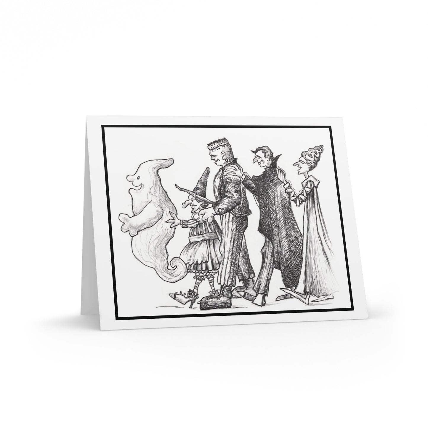 Monsters of Transylvania Happy Halloween Greeting Cards (8, 16, and 24 pcs)