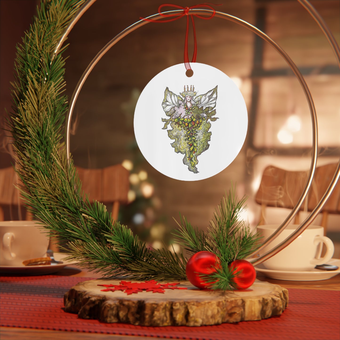 Winter Solstice Celebration Metal Ornament