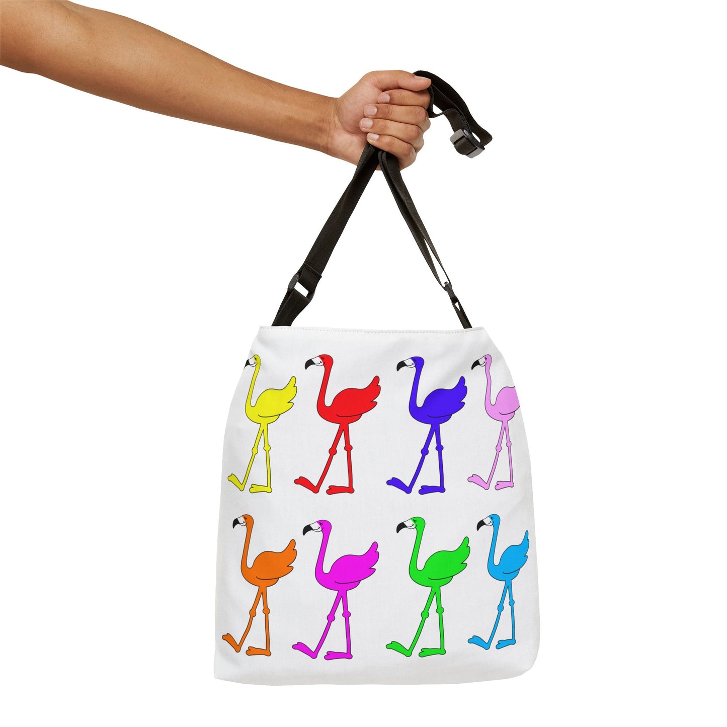 Flamingos Come In All Colors Adjustable Tote Book Bag