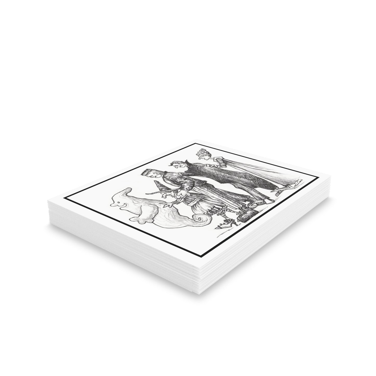 Monsters of Transylvania Happy Halloween Greeting Cards (8, 16, and 24 pcs)