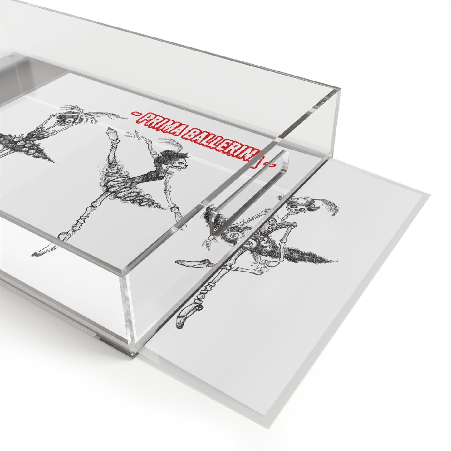Dancing Ballet Skeletons - "Prima Ballerina!!!" Halloween Acrylic Serving Tray