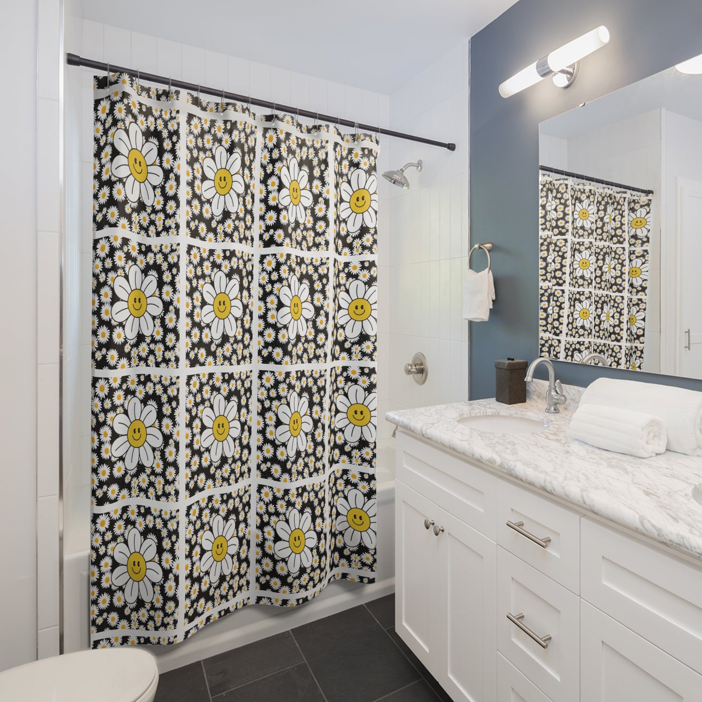 The Happy Daisy Shower Curtain by Miss Daisy