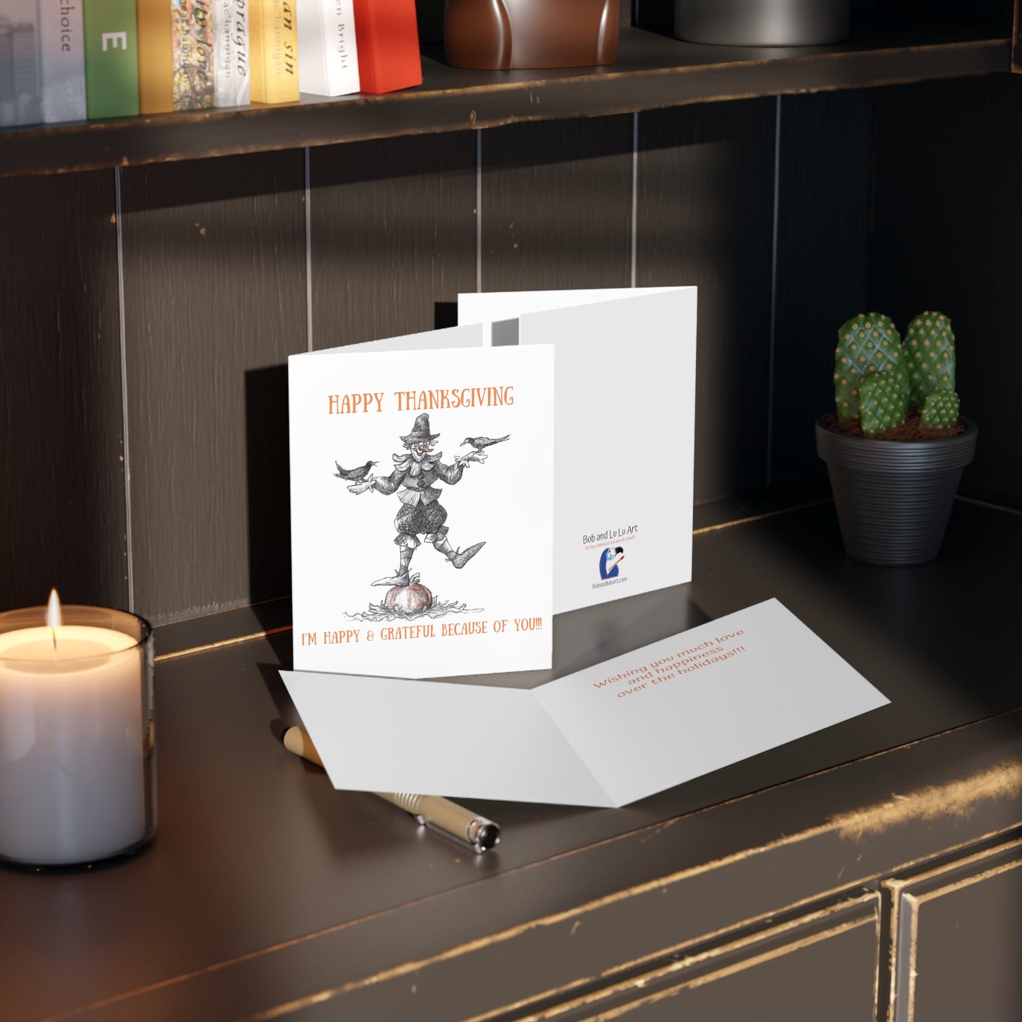 "I'm Happy & Grateful because of You!!!" Thanksgiving Holiday Greeting Cards (8, 16, and 24 pcs)
