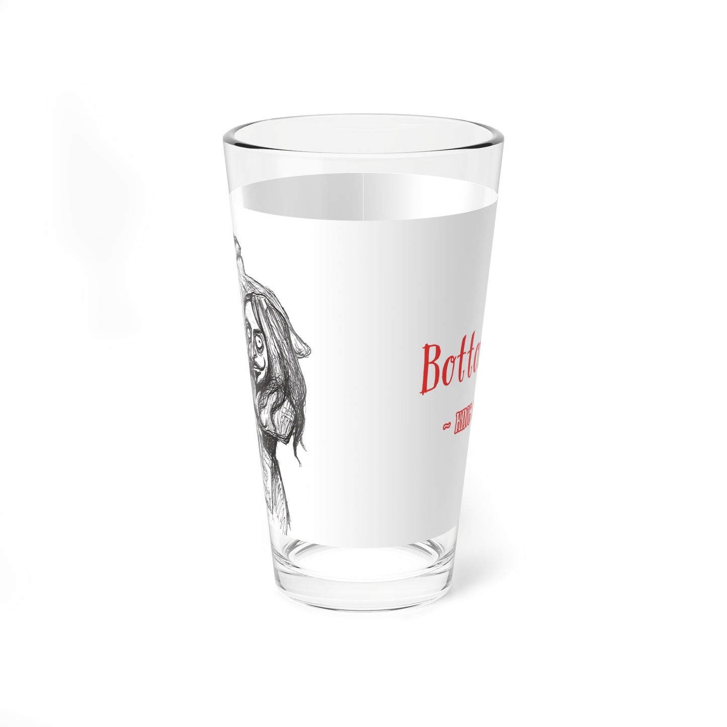 Headless King Charles 1 - "Bottoms Up!!!" Halloween 16oz Glass Cup