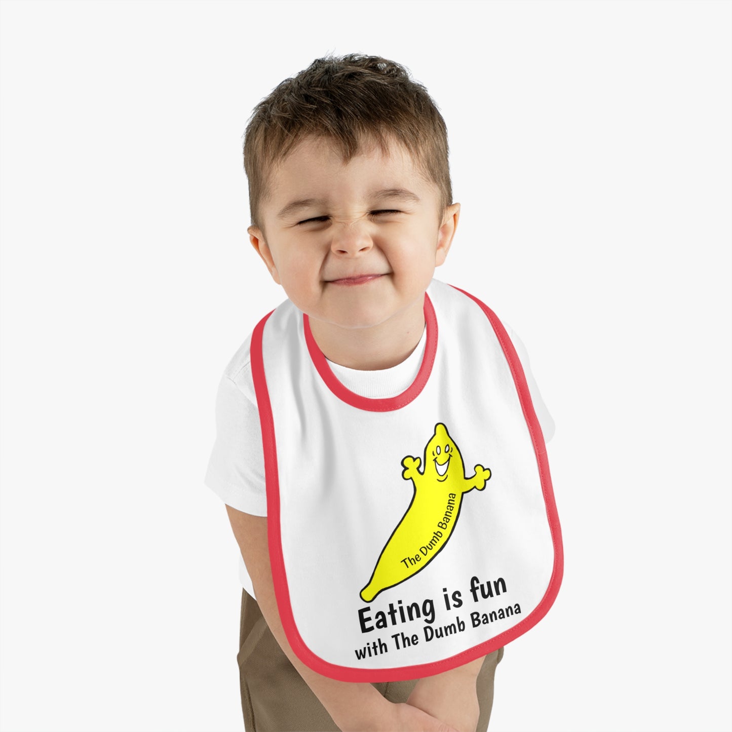 "EATING IS FUN WITH THE DUMB BANANA" Baby Jersey Bib in 5 wonderful colors!!!