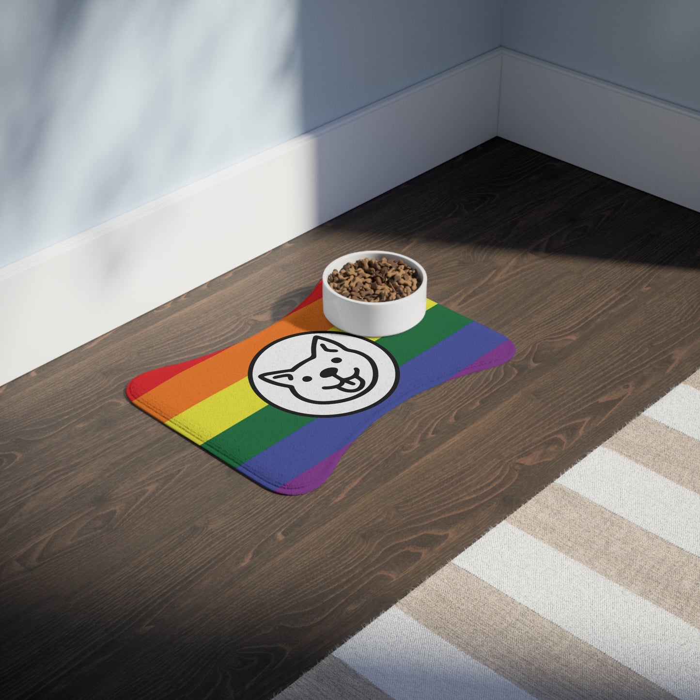 Rainbow DOGGIE BISTRO Bone-Shaped Feeding Mat - All dogs deserve the best!!!