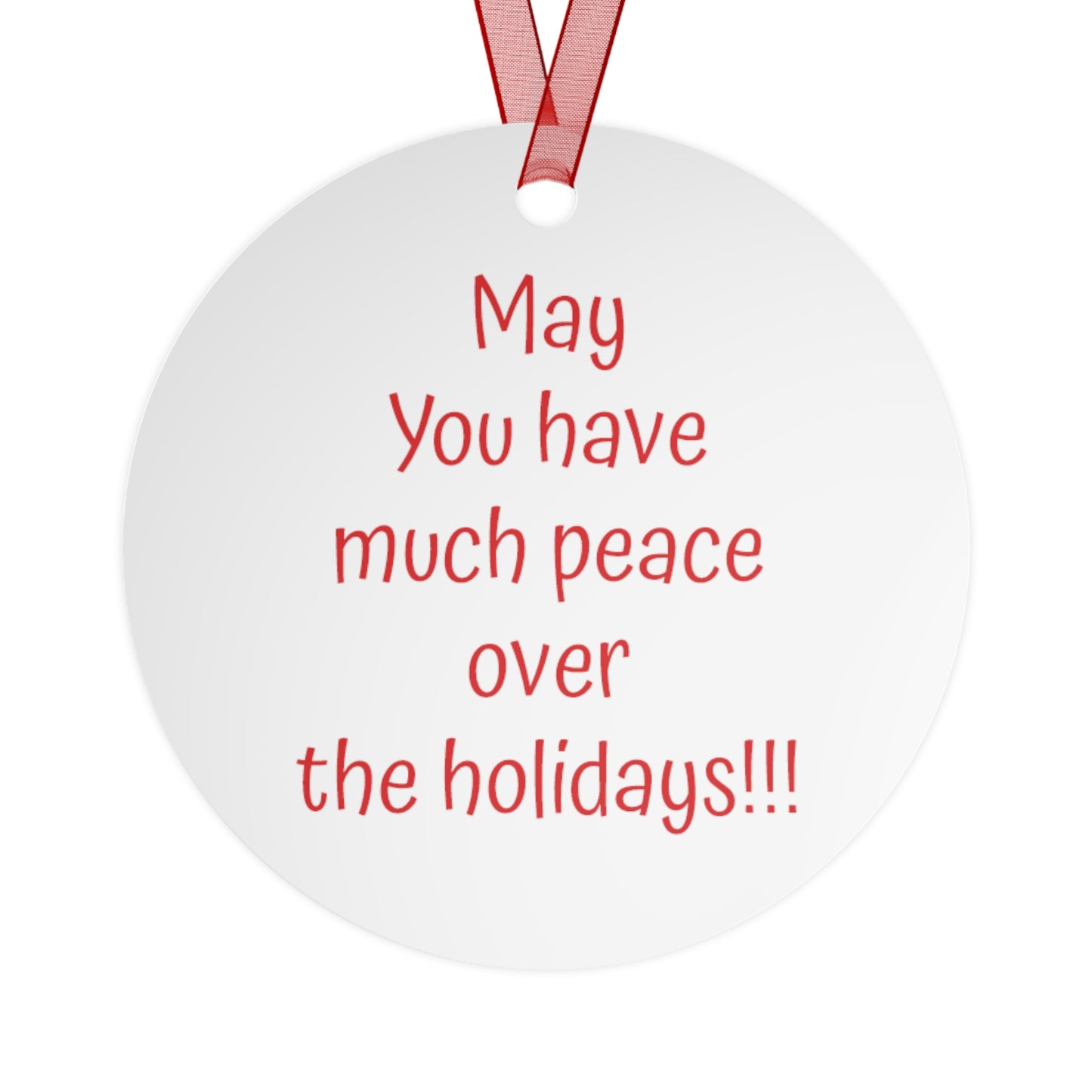 "PEACE" Christmas Tree Metal Ornament with Snowflake the Skating Penguin