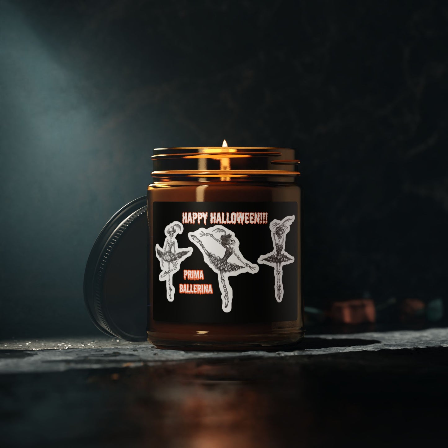 The Skeleton Prima Ballerina HAPPY HALLOWEEN Scented 9oz Soy Candle Collection for all dancers!!!