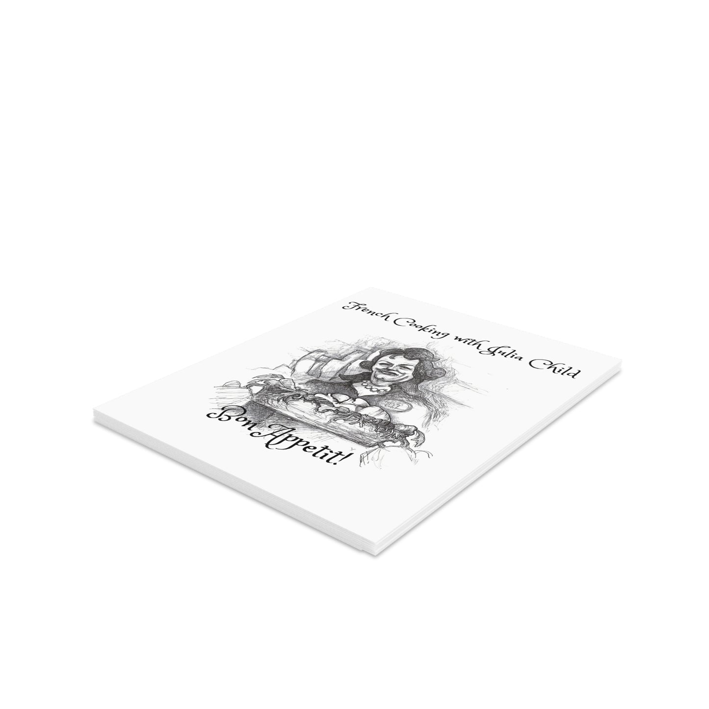 French Cooking with Julia Child - The "BON APPETIT" Happy Halloween Greeting Cards (8, 16, and 24 pcs) for all cooks!!!