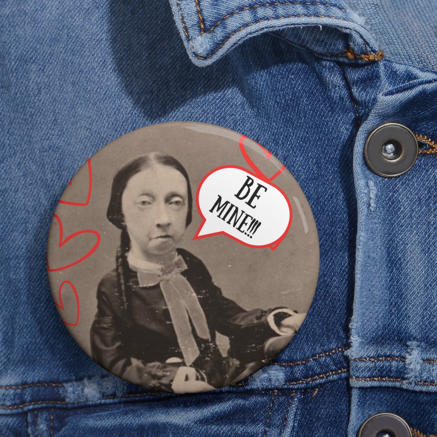 Vintage "Be Mine!!!" Valentine Pin Button