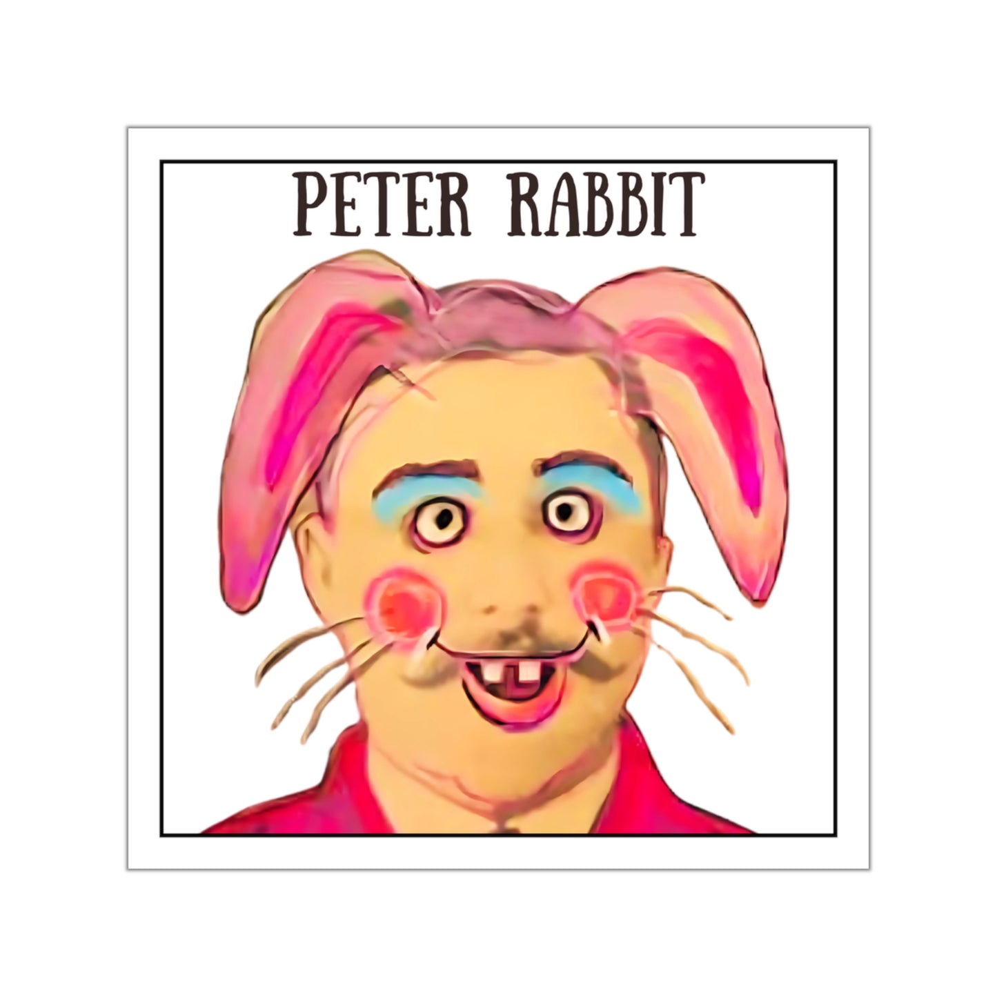 Peter Rabbit Square 3.5 Inch Kiss-Cut Vinyl "Hippity Hoppity" Sticker