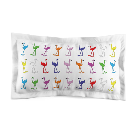 Lu Lu's Rainbow Flamingo Club King-Sized Pillow Sham
