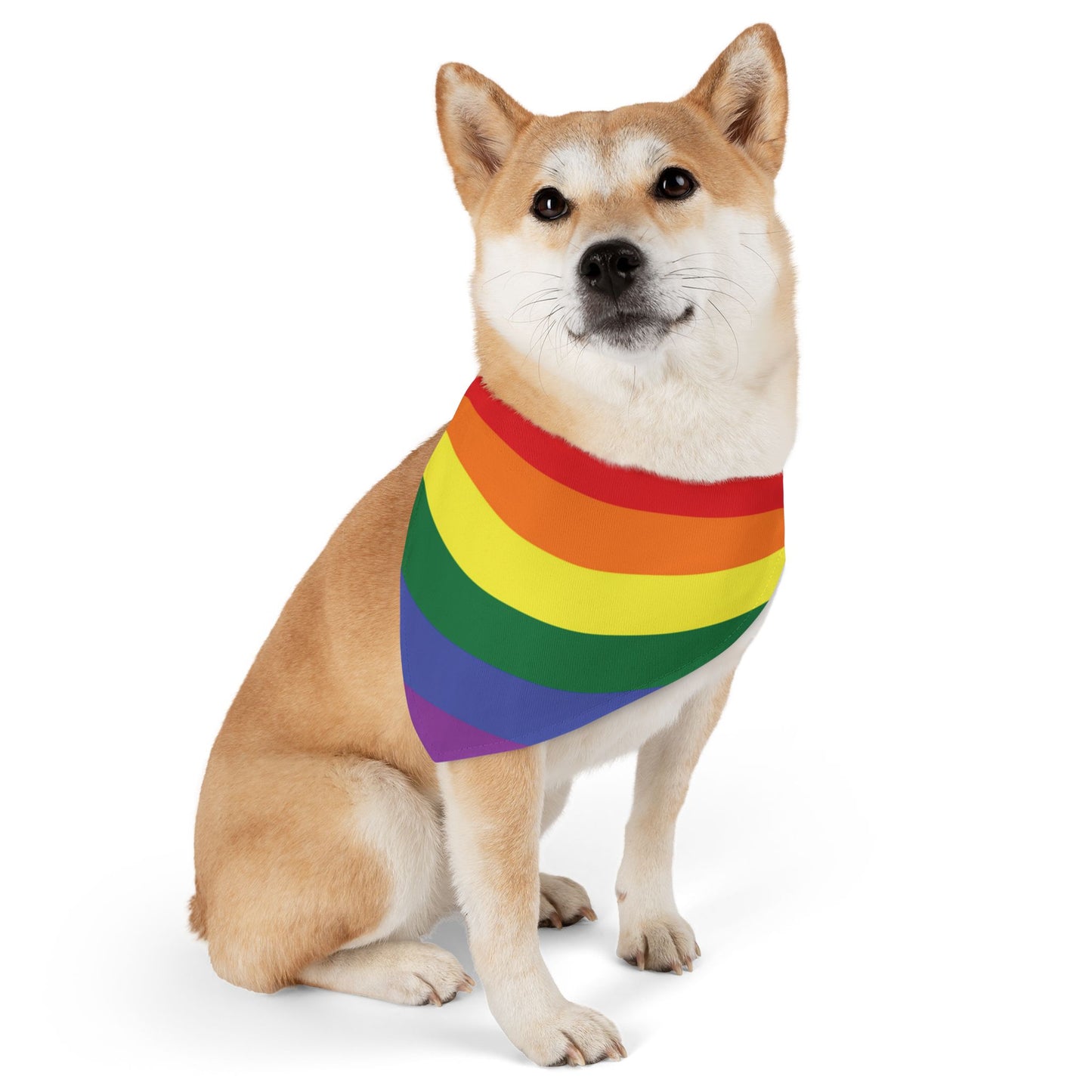 Rainbow Flag Bandana Pet Collar for all dogs who are "loud and proud!!!"