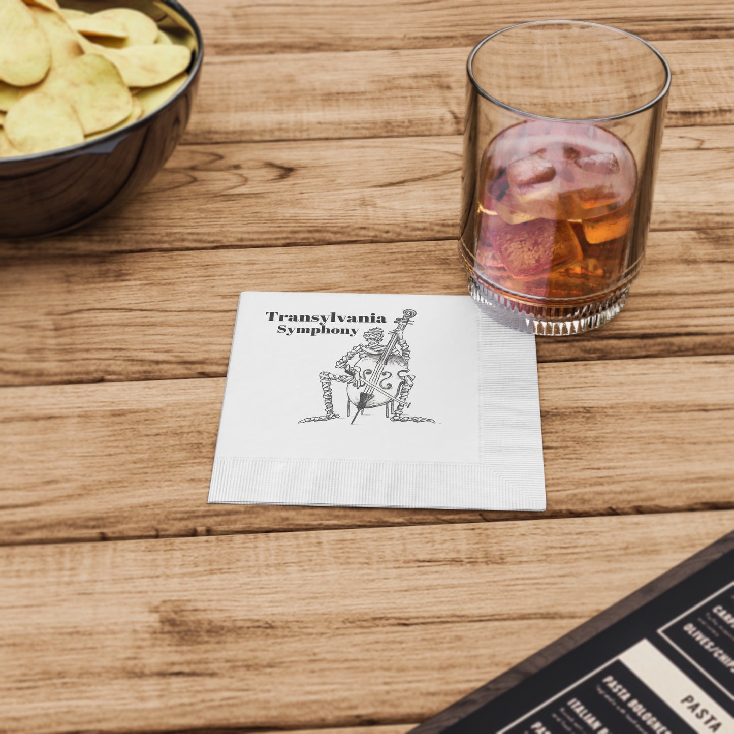 Edgar the Mummy - The Transylvania Symphony Halloween White Coined Napkins