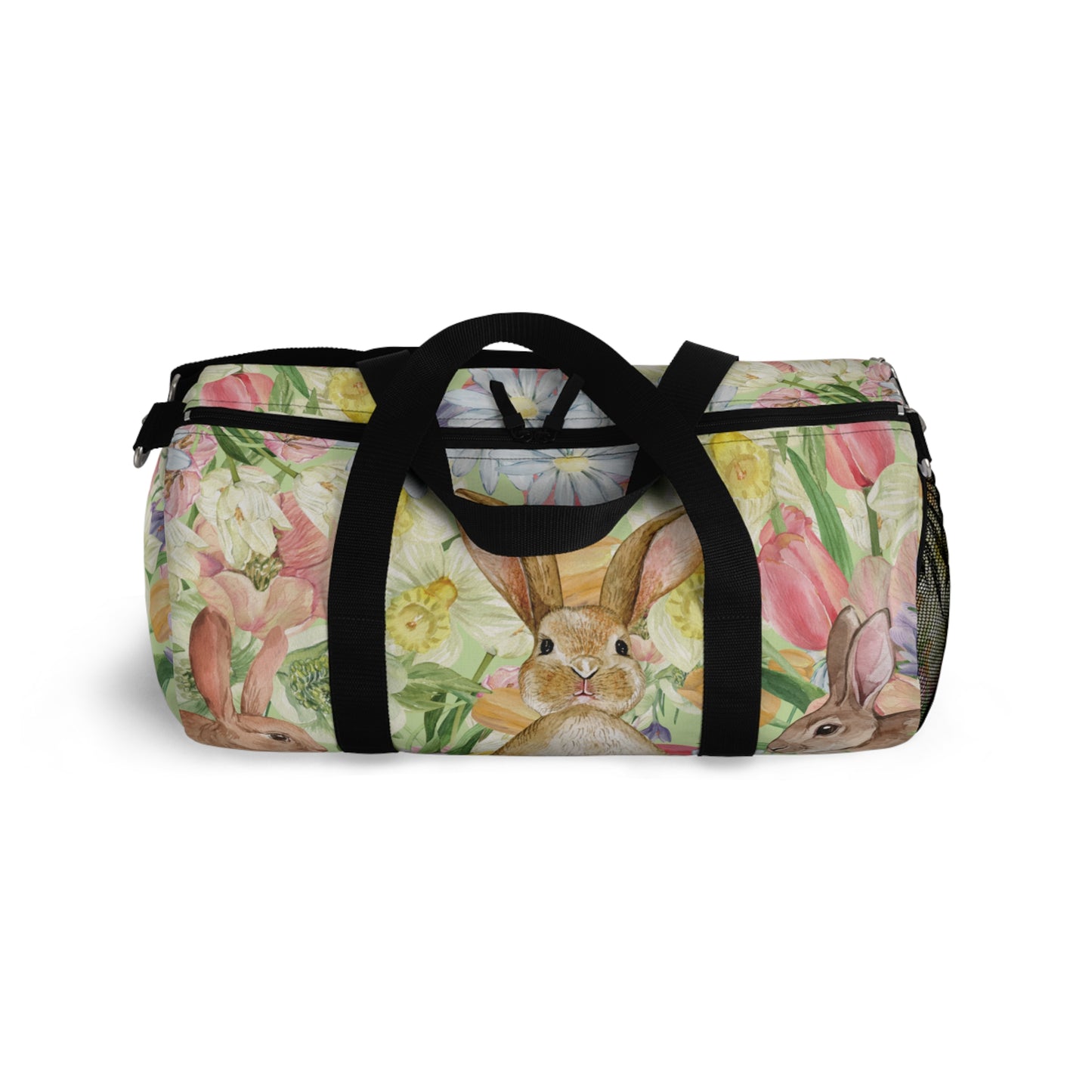 Spring Floral & Rabbits Duffel Bag by Miss Daisy