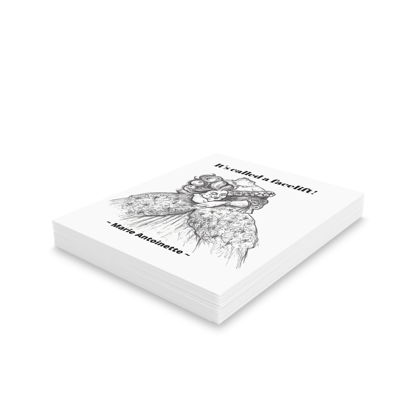 Headless Marie Antoinette - The Happy Halloween Greeting Cards (8, 16, and 24 pcs) for all beauty queens who ever had a facelift!!!