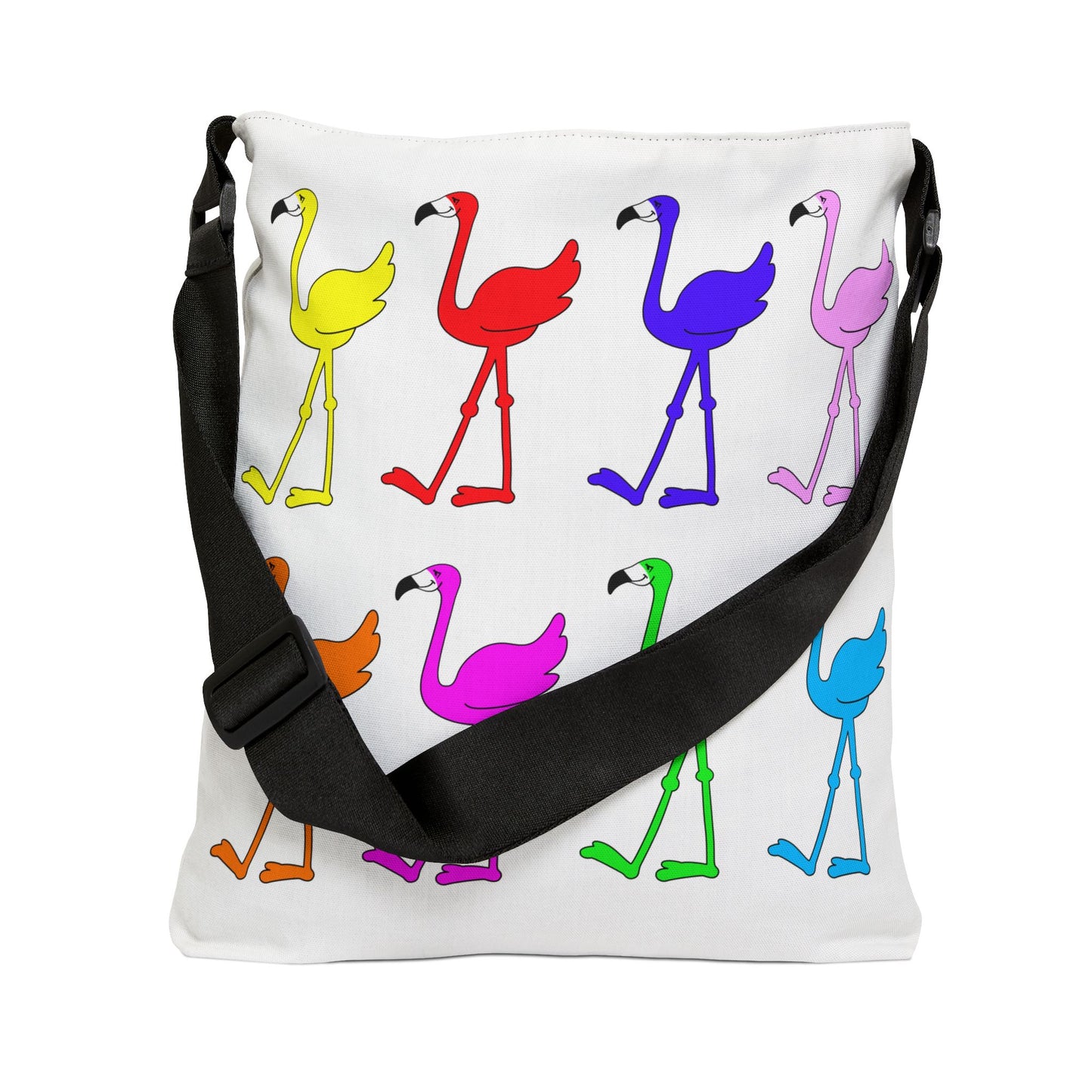Flamingos Come In All Colors Adjustable Tote Book Bag
