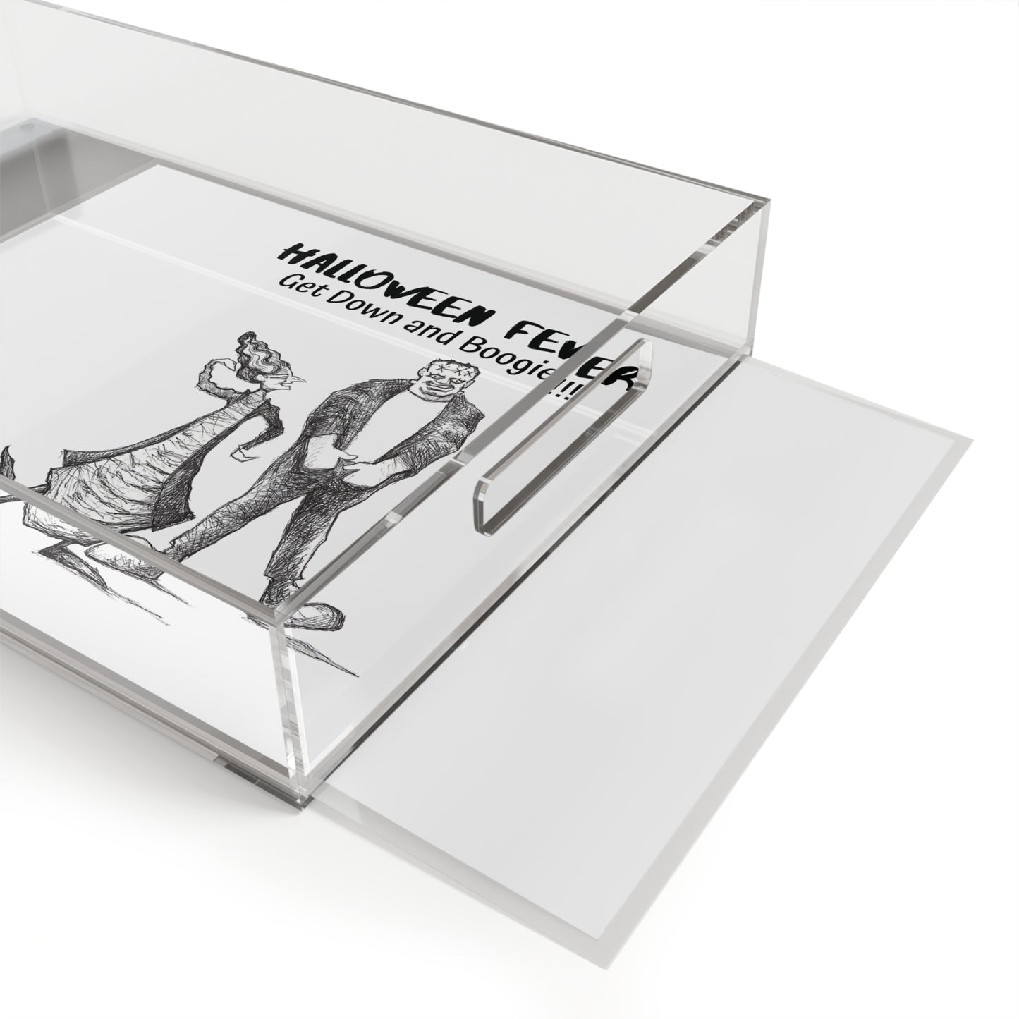 Frankenstein's Halloween Fever - "Get Down and Boogie!!!" Halloween Acrylic Serving Tray