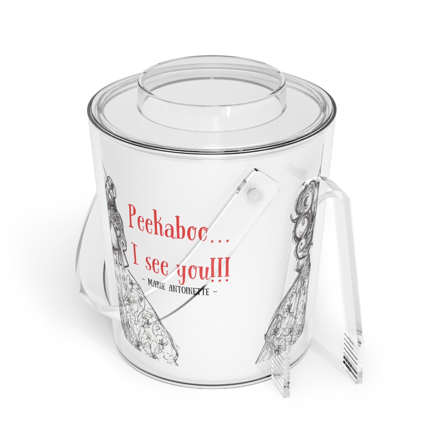 Headless Marie Antoinette - "Peekaboo... I see you!!!" Halloween Ice Bucket with Tongs