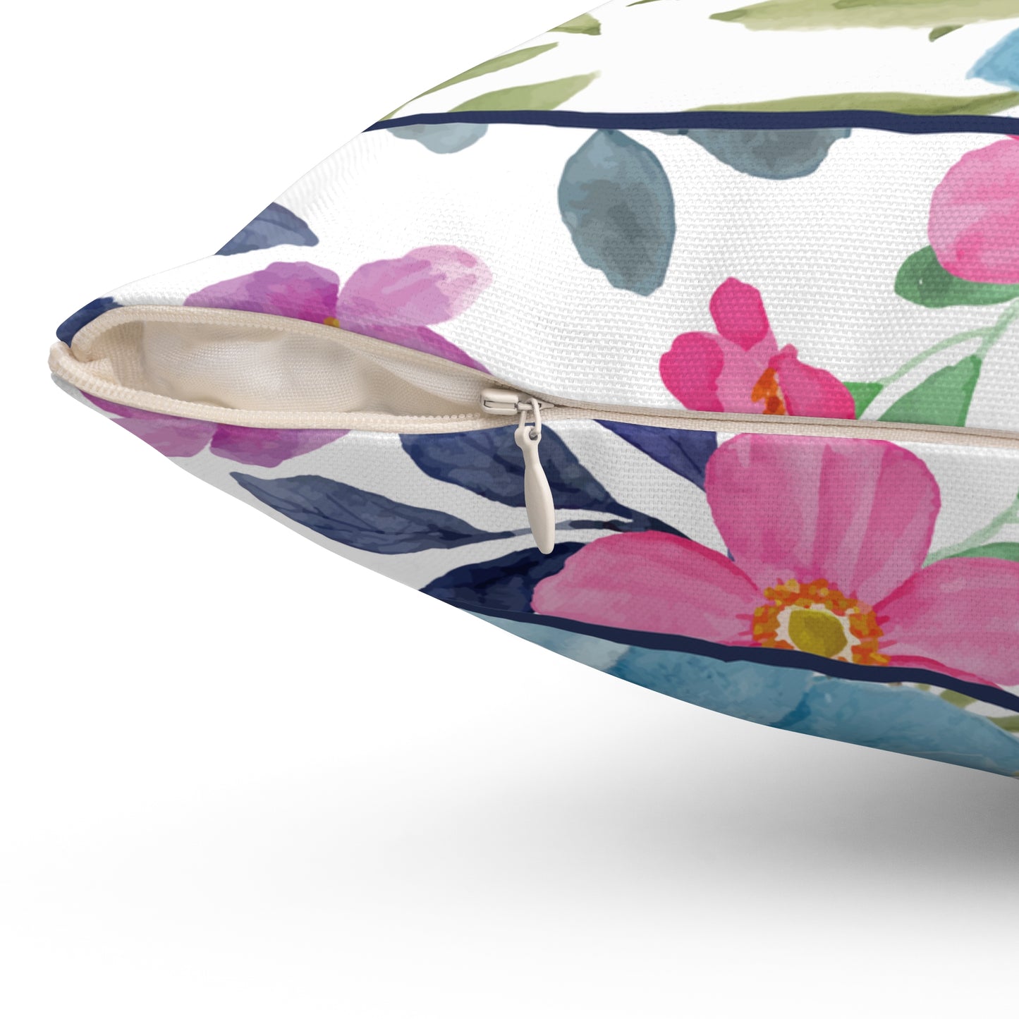 Blue Spring Floral Square Accent Pillow from Miss Daisy's Spring Collection