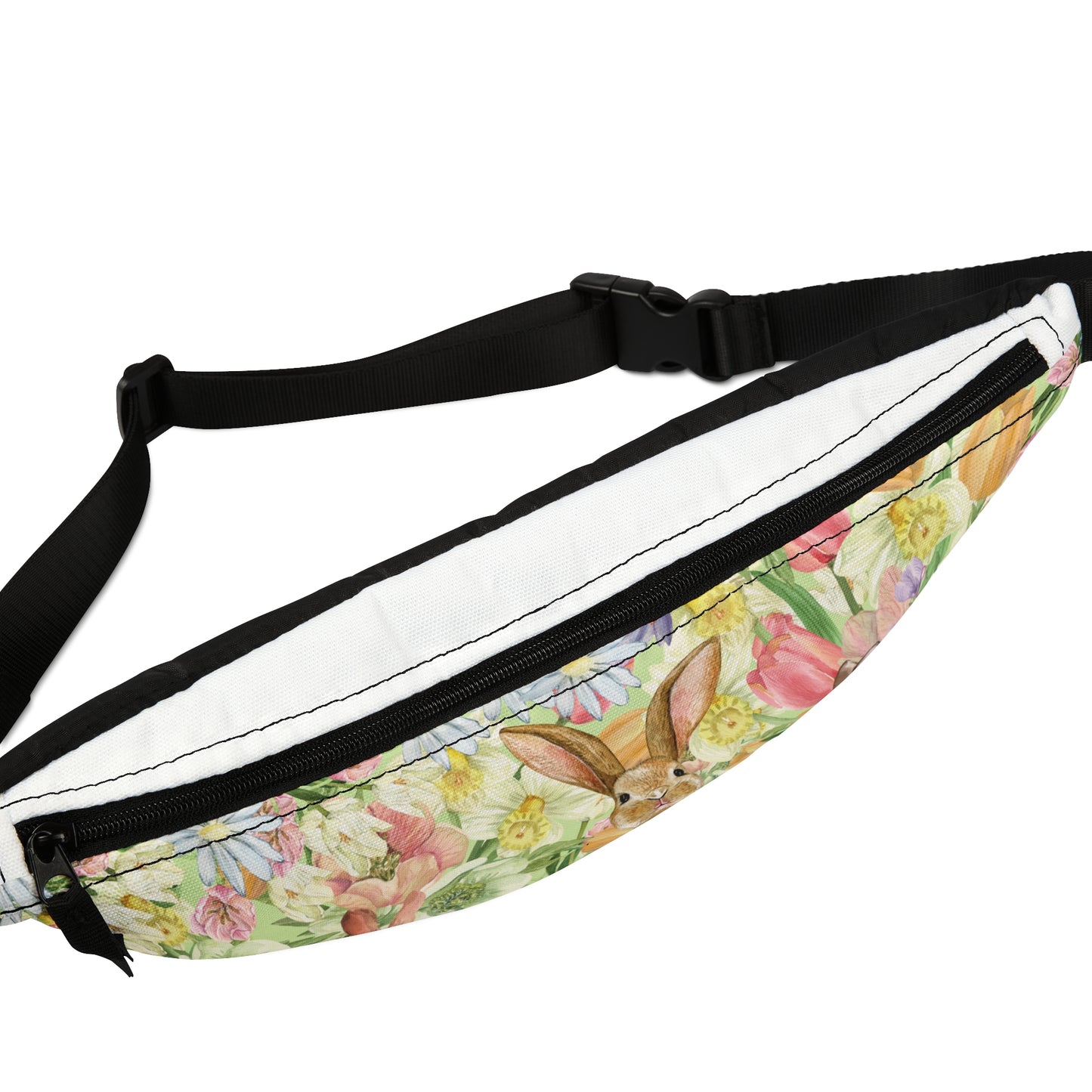Spring Floral & Rabbits Fanny Pack by Miss Daisy