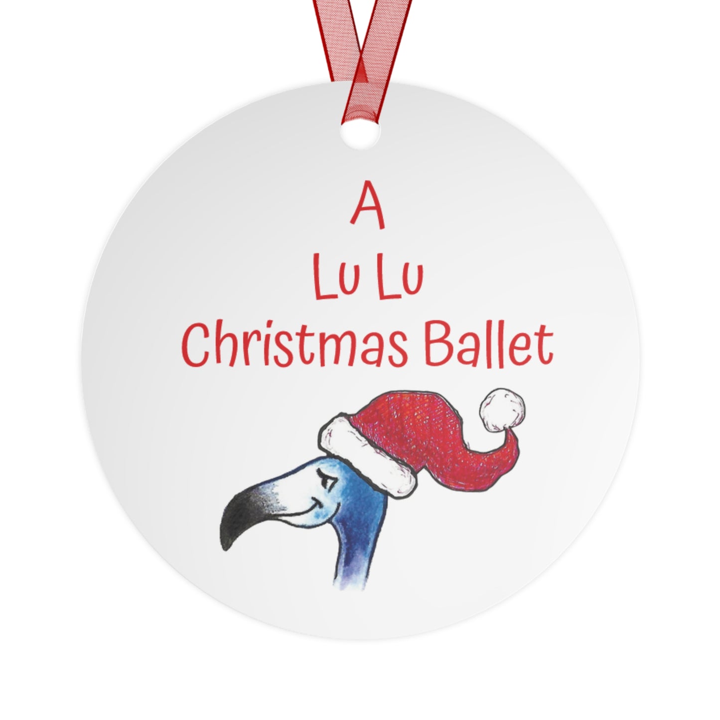 DANCE OF THE BLUE FLAMINGO Christmas Tree Ballet Metal Ornament