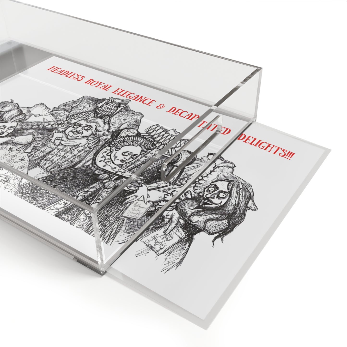 "Headless Royal Elegance & Decapitated Delights!!! - Halloween Headless Monarchs Acrylic Serving Tray