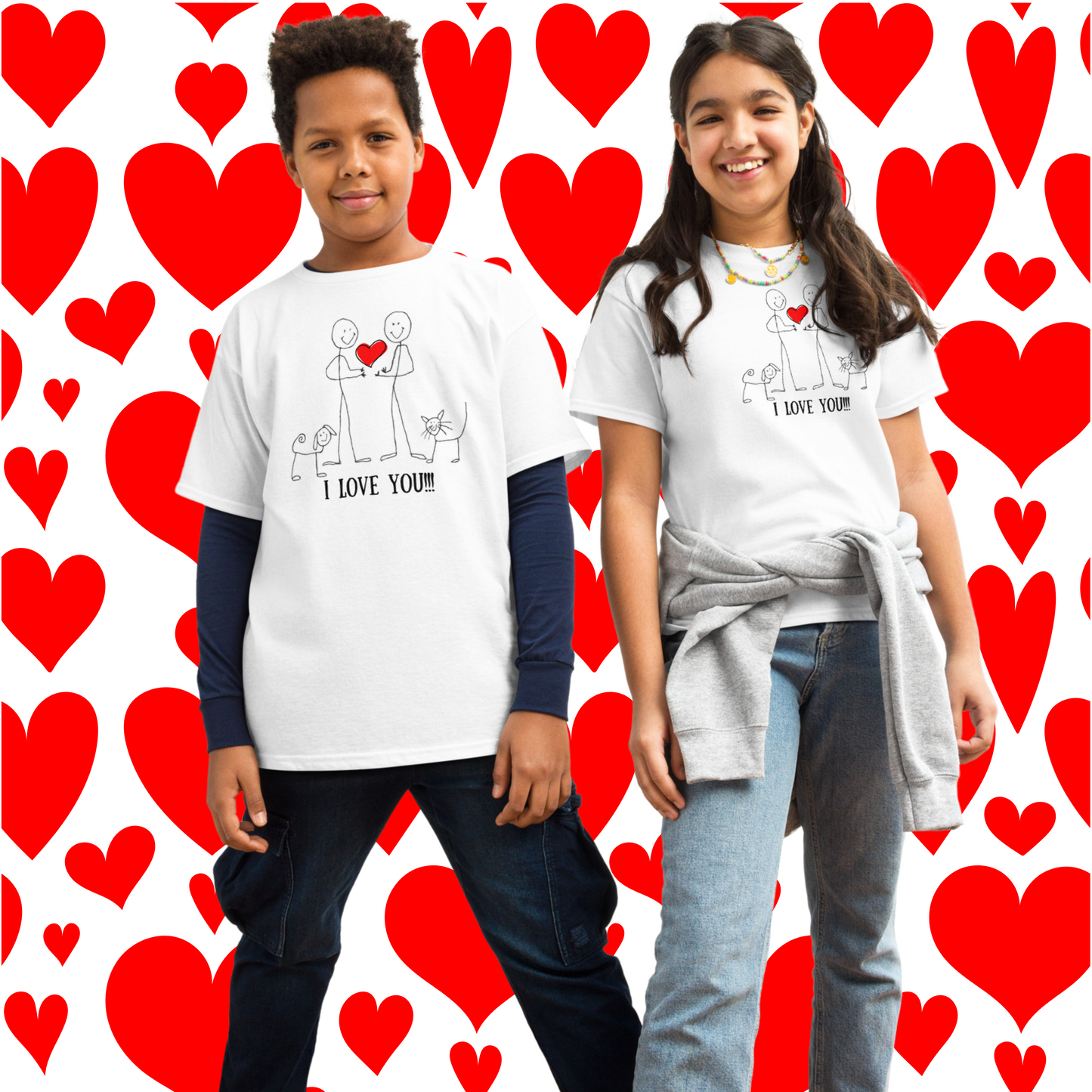 "I Love You!!!" Valentine Youth Unisex Classic Tee