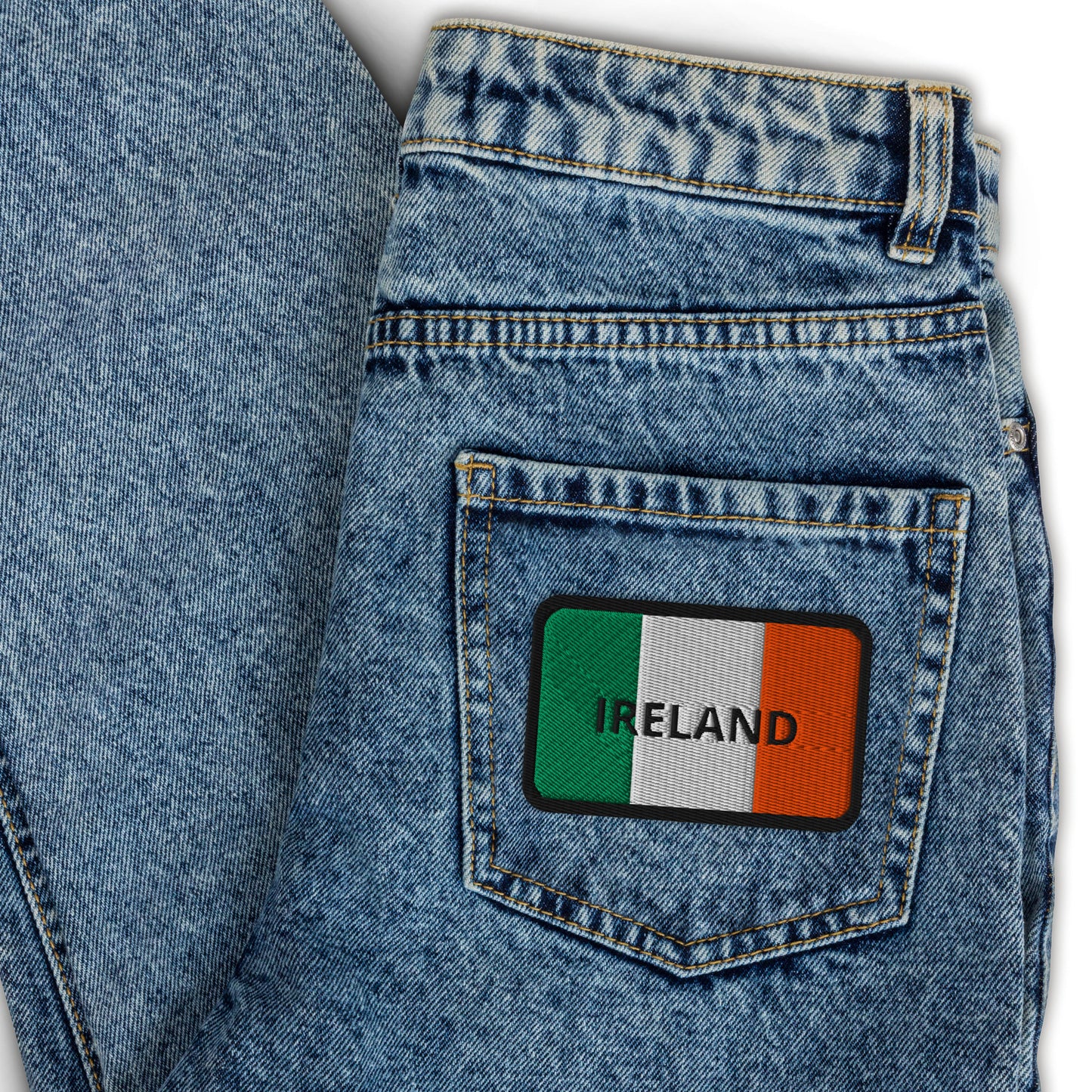 Irish Flag & Ireland Embroidered Rectangle Patch