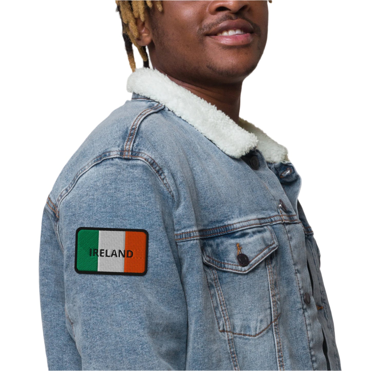 Irish Flag & Ireland Embroidered Rectangle Patch