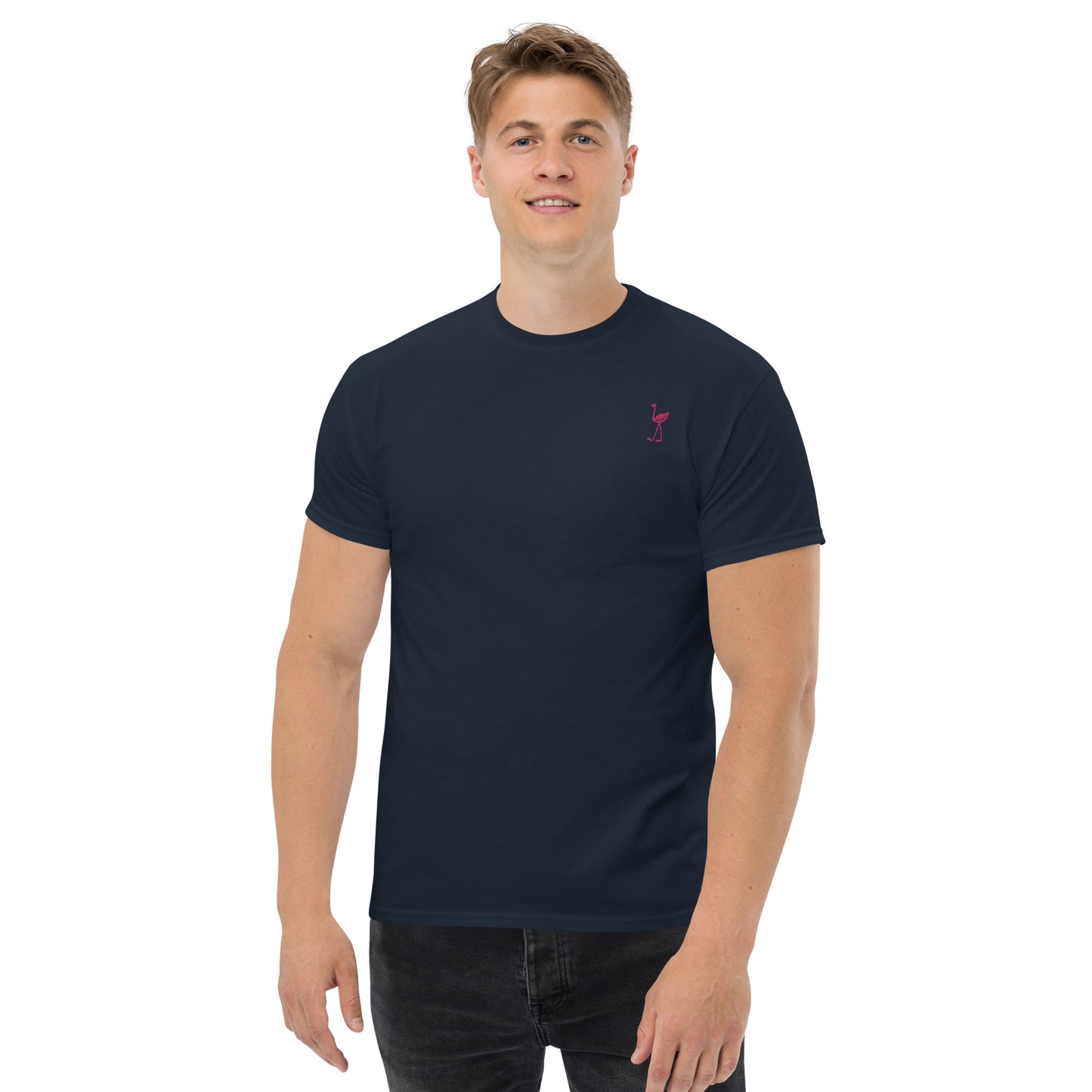 PINK FLAMINGO Embroidery Short Sleeve T-Shirt - You'll feel like a flamingo in this fabulous shirt!!!