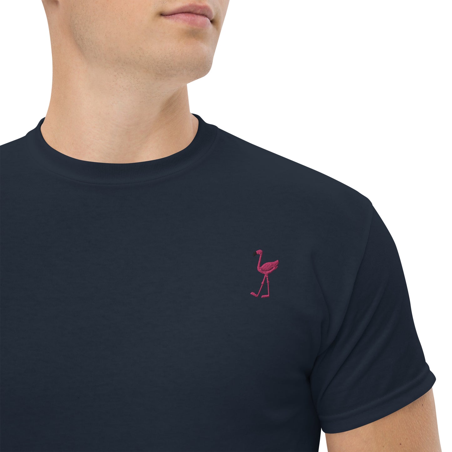 PINK FLAMINGO Embroidery Short Sleeve T-Shirt - You'll feel like a flamingo in this fabulous shirt!!!