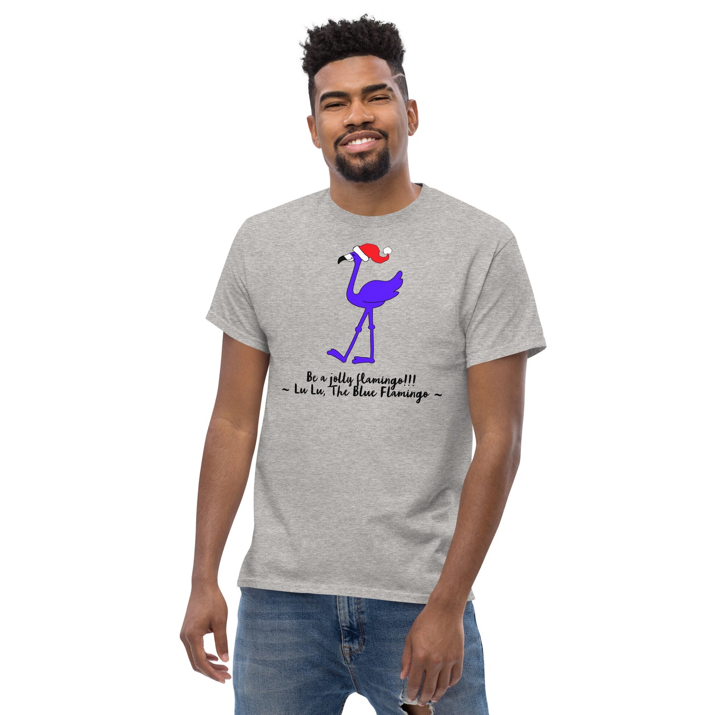 Lu Lu's "Jolly Flamingo" Christmas Men's Classic Tee - It's cool to be a jolly flamingo!!!