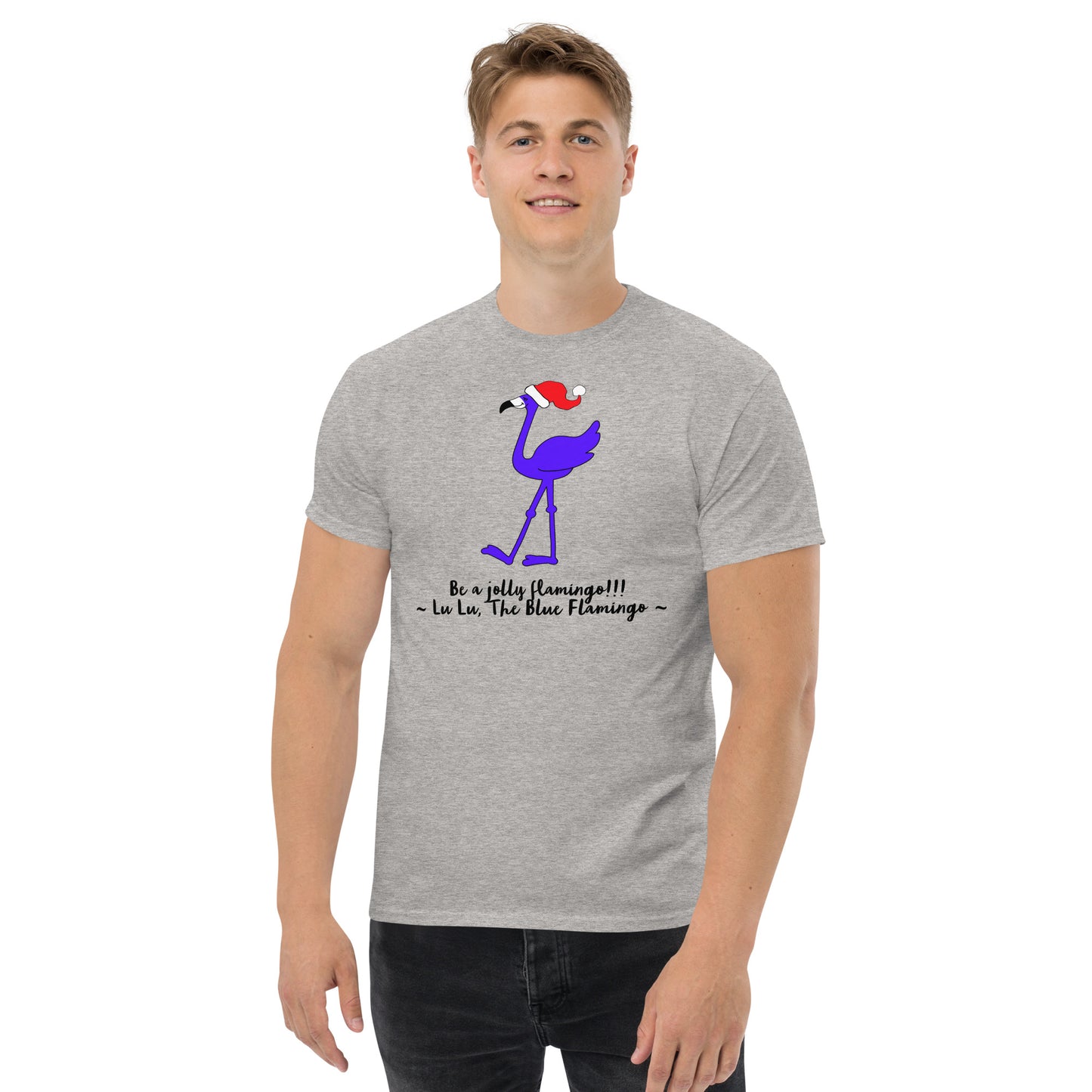 Lu Lu's "Jolly Flamingo" Christmas Men's Classic Tee - It's cool to be a jolly flamingo!!!