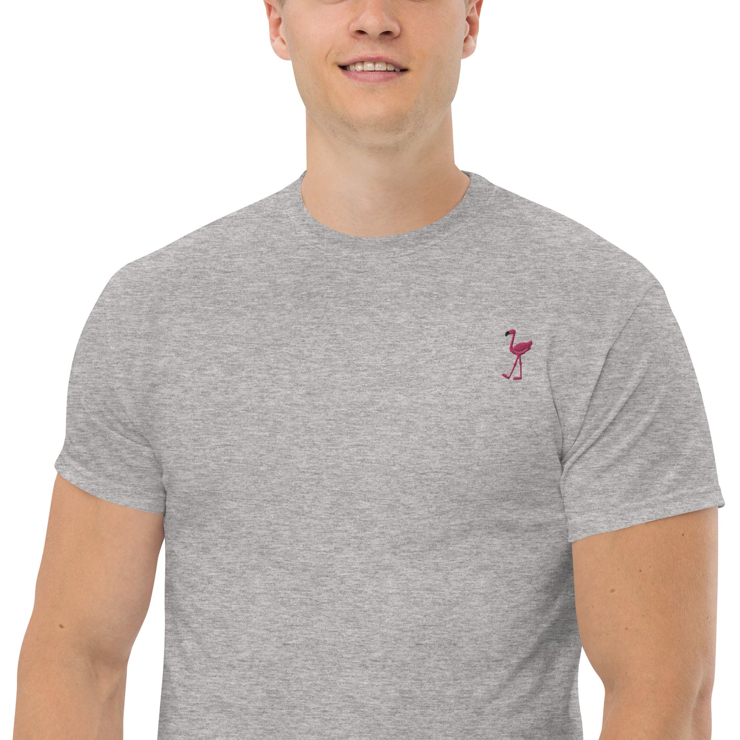 PINK FLAMINGO Embroidery Short Sleeve T-Shirt - You'll feel like a flamingo in this fabulous shirt!!!