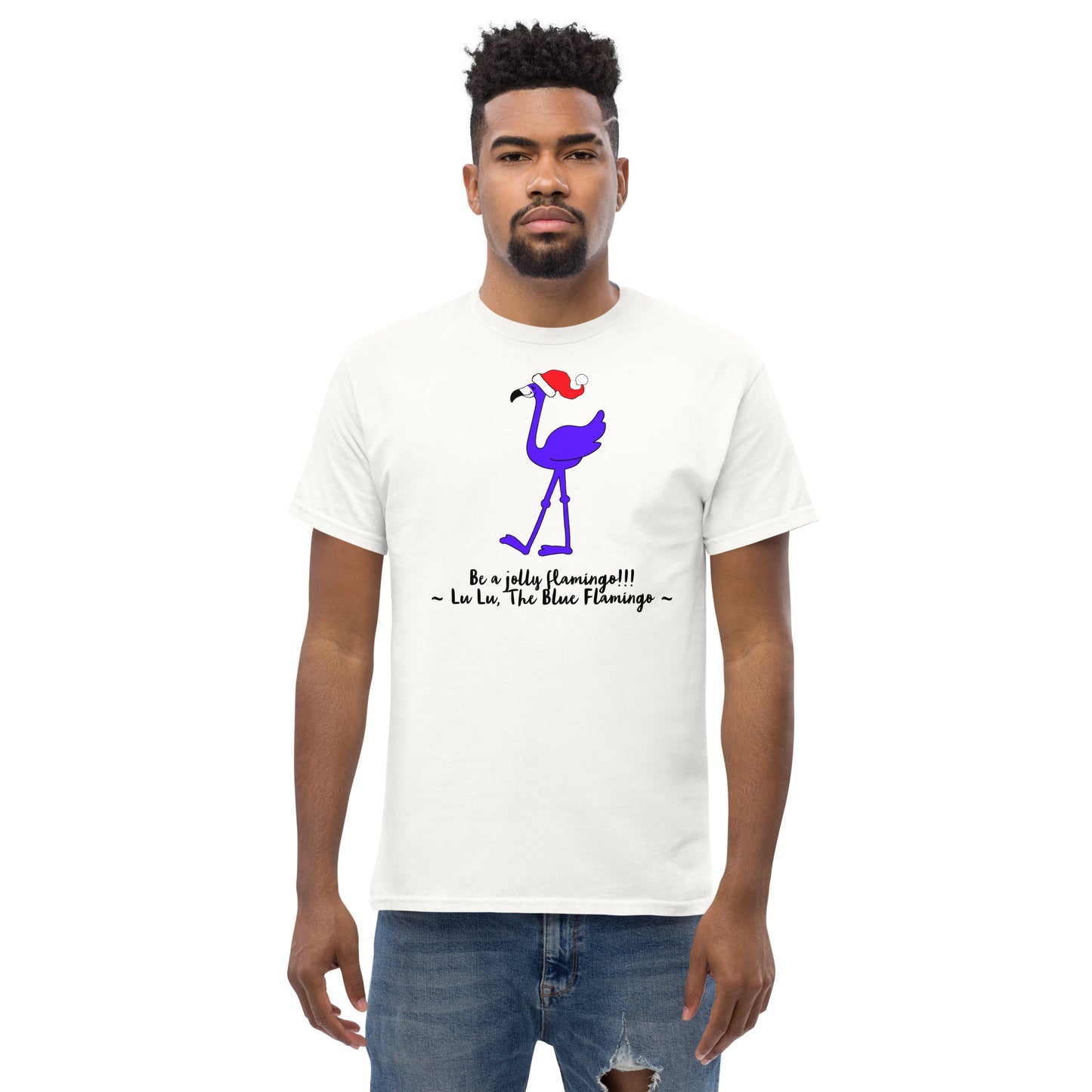 Lu Lu's "Jolly Flamingo" Christmas Men's Classic Tee - It's cool to be a jolly flamingo!!!