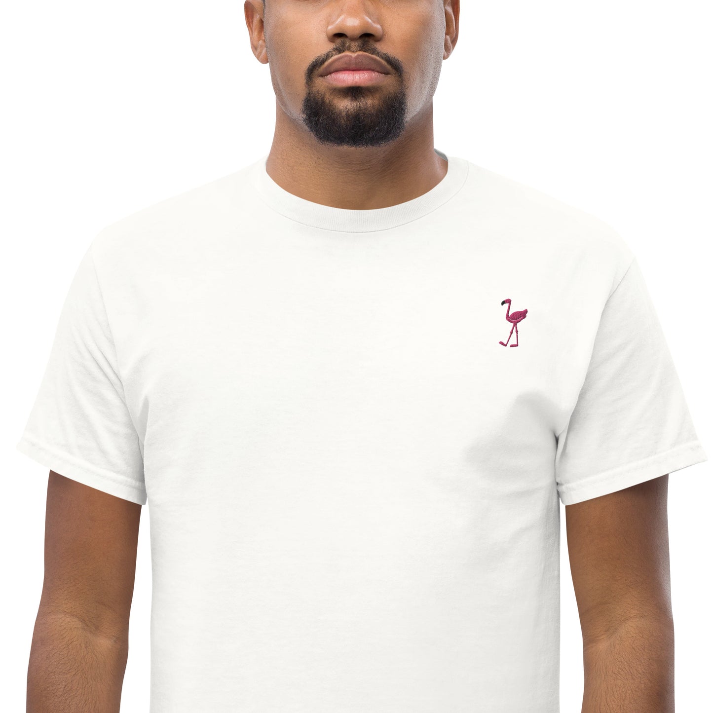 PINK FLAMINGO Embroidery Short Sleeve T-Shirt - You'll feel like a flamingo in this fabulous shirt!!!
