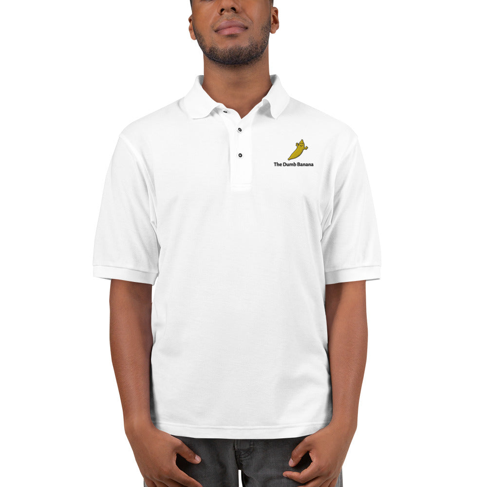 THE DUMB BANANA Men's Premium Polo Embroidery Shirt - What a banana of a polo!!!