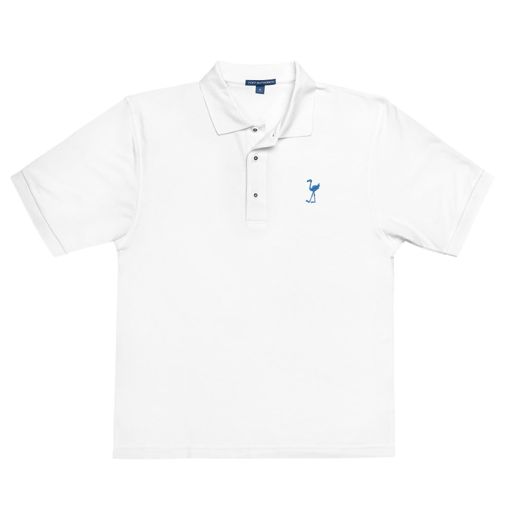Lu Lu The Blue Flamingo's Original Premium Embroidery Polo Shirt for Men - The flamingo polo shirt that started it all!!!