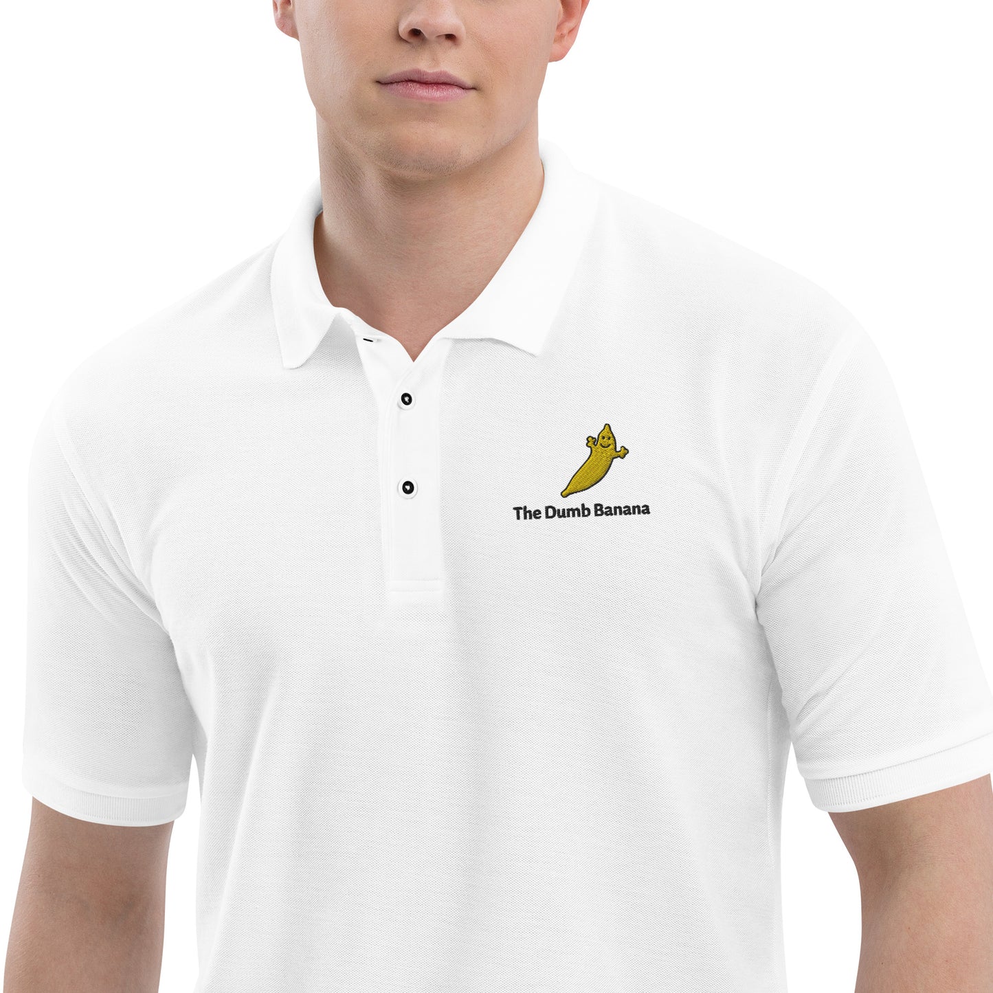 THE DUMB BANANA Men's Premium Polo Embroidery Shirt - What a banana of a polo!!!