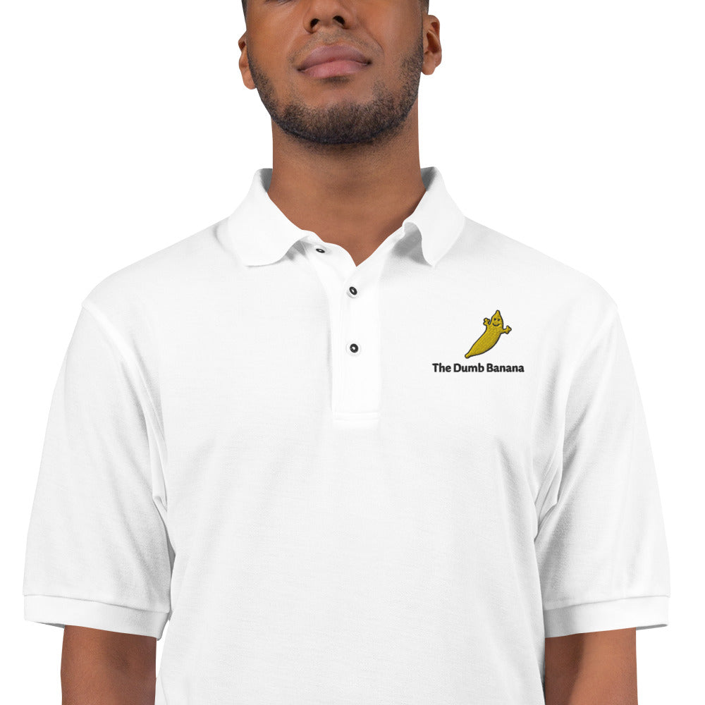 THE DUMB BANANA Men's Premium Polo Embroidery Shirt - What a banana of a polo!!!